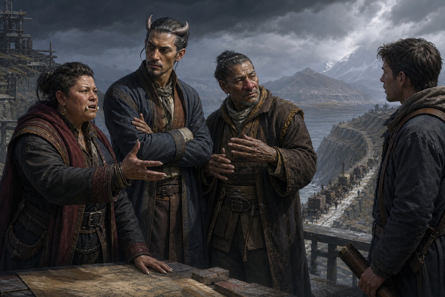 Tuskborn meeting at a flank-route council
