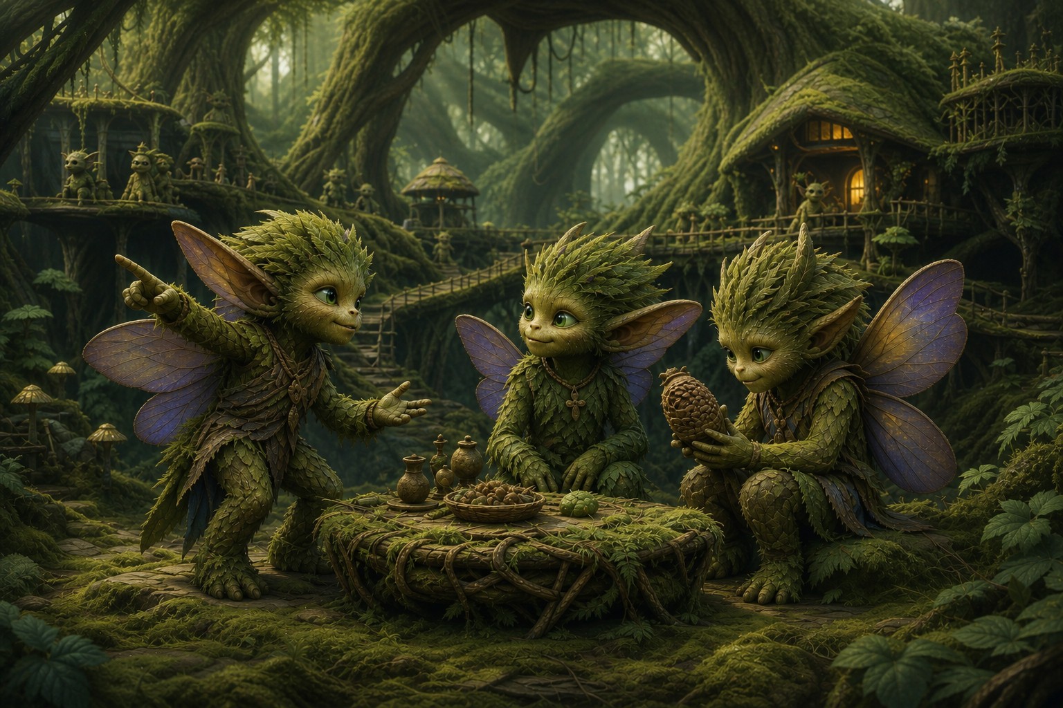 Bloomkin gathered at a grove council