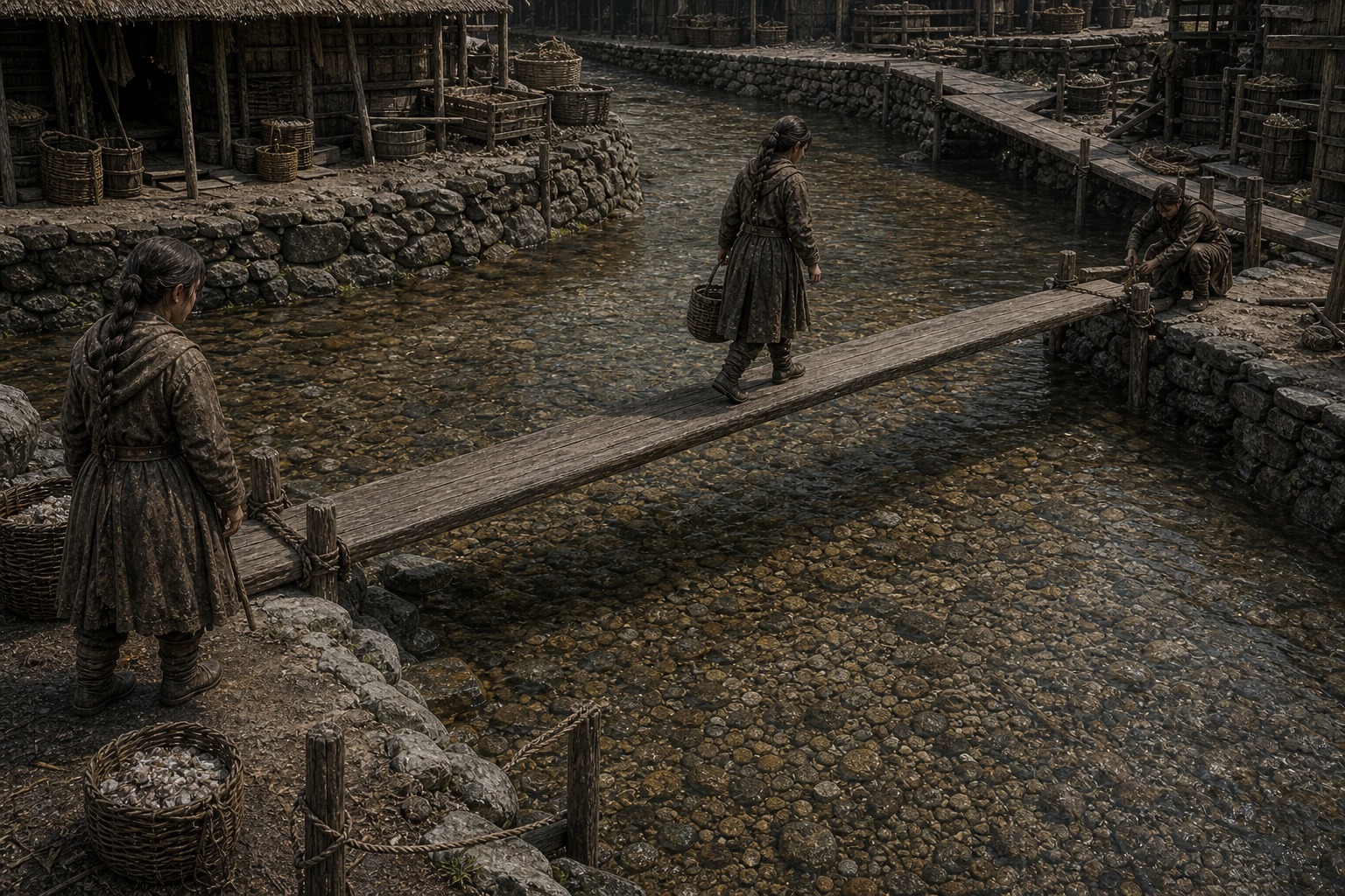 Rill-eels crossing a settlement channel