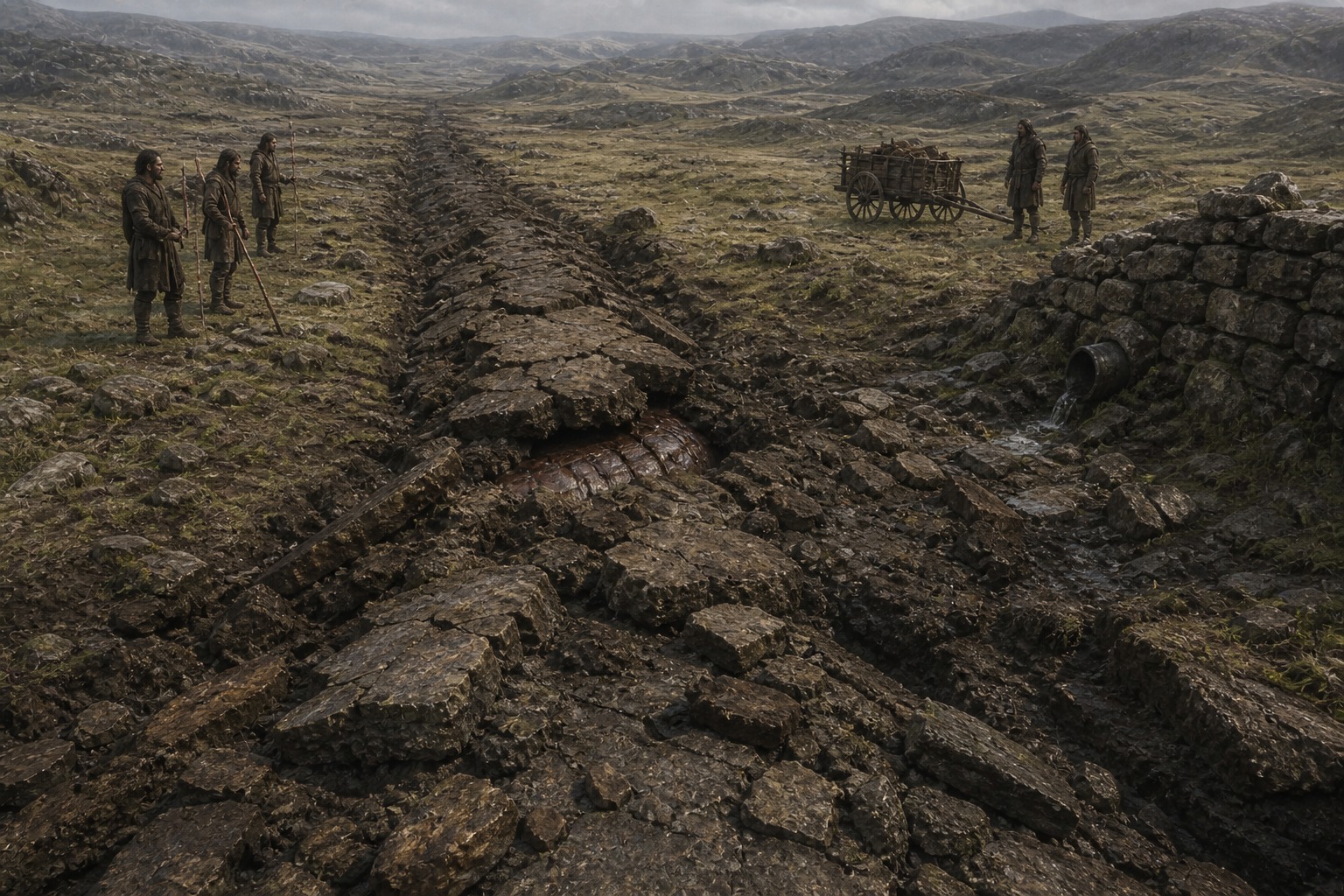 A rendworm cutting a furrow through dry country