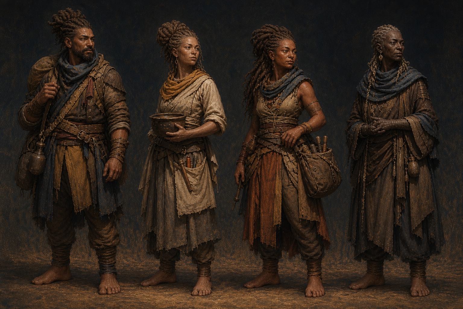 Hearthborn figures showing broad living-earth variation