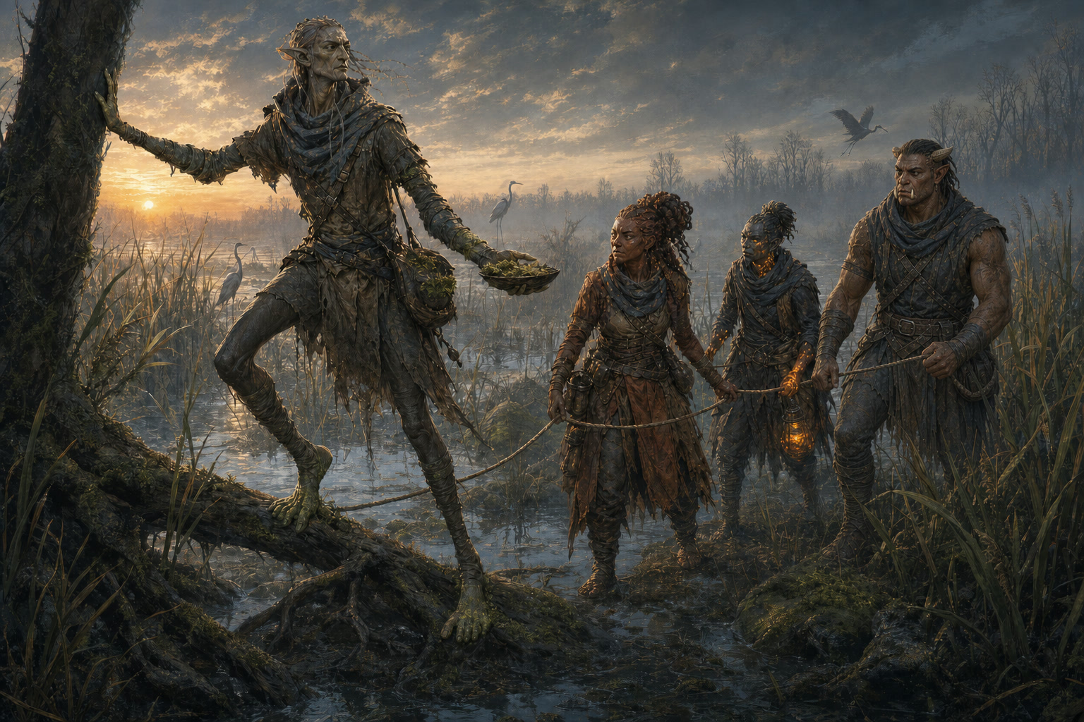A Wildcaller moving with living terrain and a mixed company