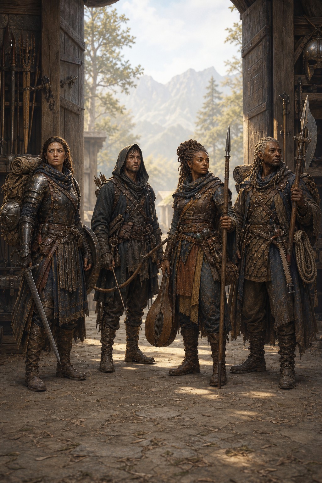 Adventuring loadouts fitted to Humans and Hearthborn