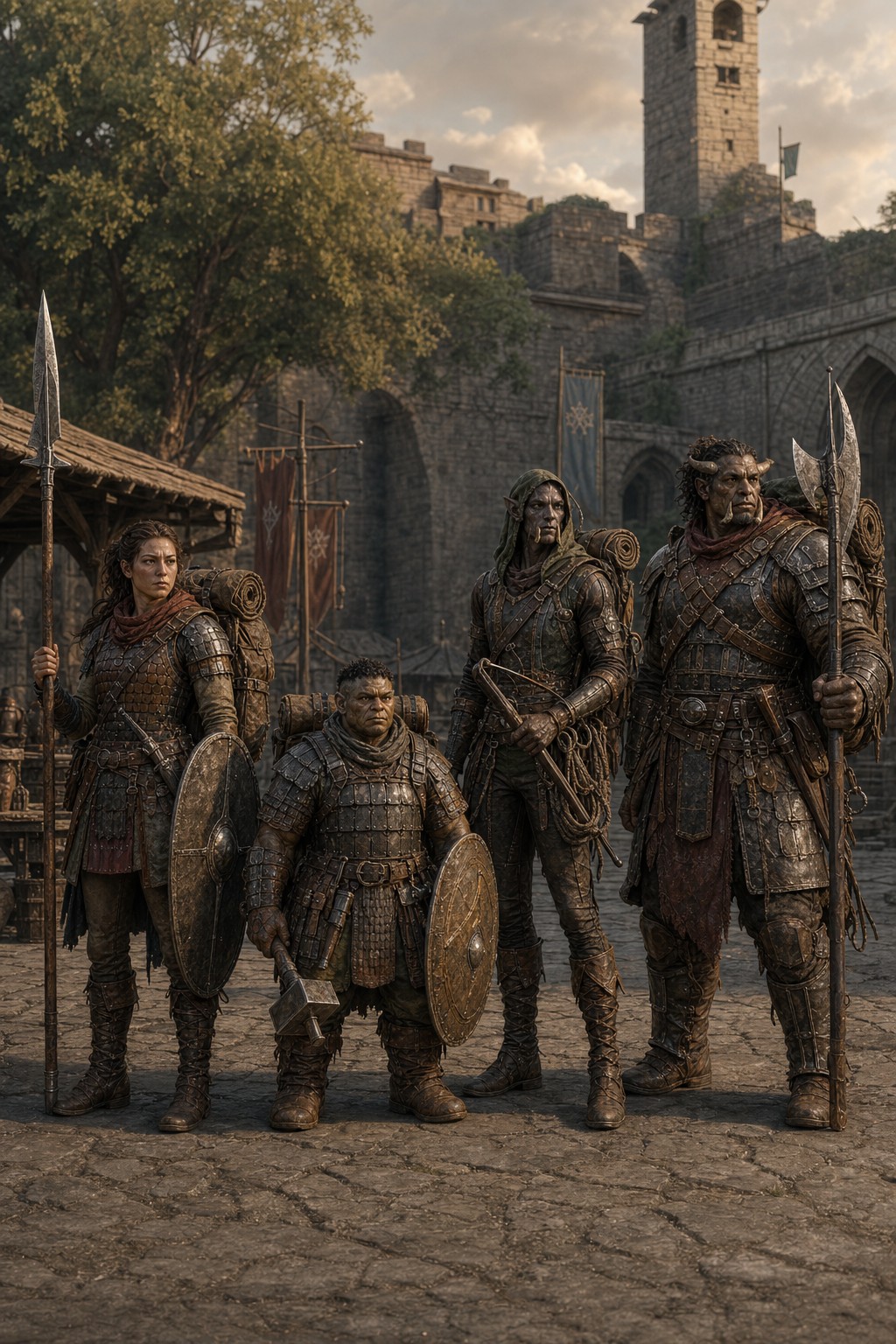 Adventuring loadouts fitted to Stonekin and Tuskborn