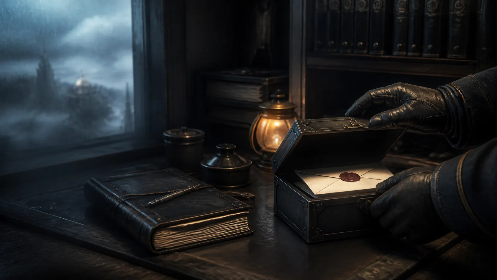 A sealed message stored in a small lockbox